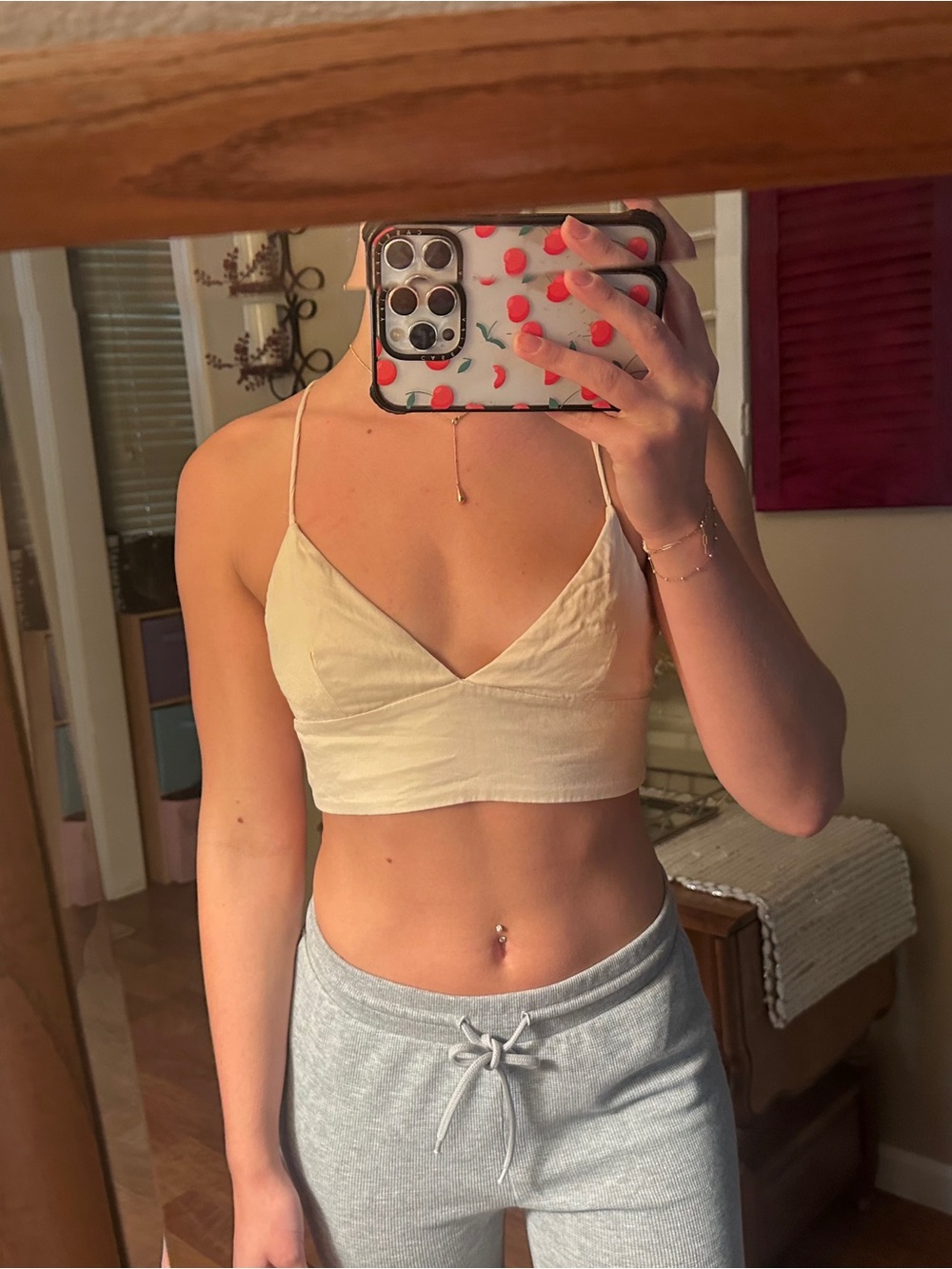 Zara Cream Cropped Tank Top